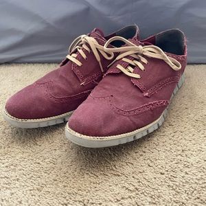 Cole Haan zero grand canvas wingtip shoes